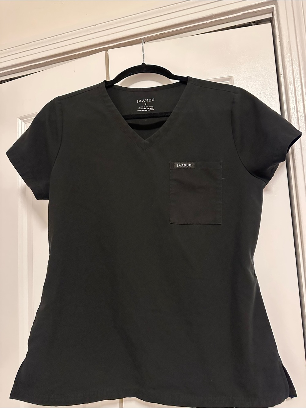 Jaanuu Women's Black Scrub Top
